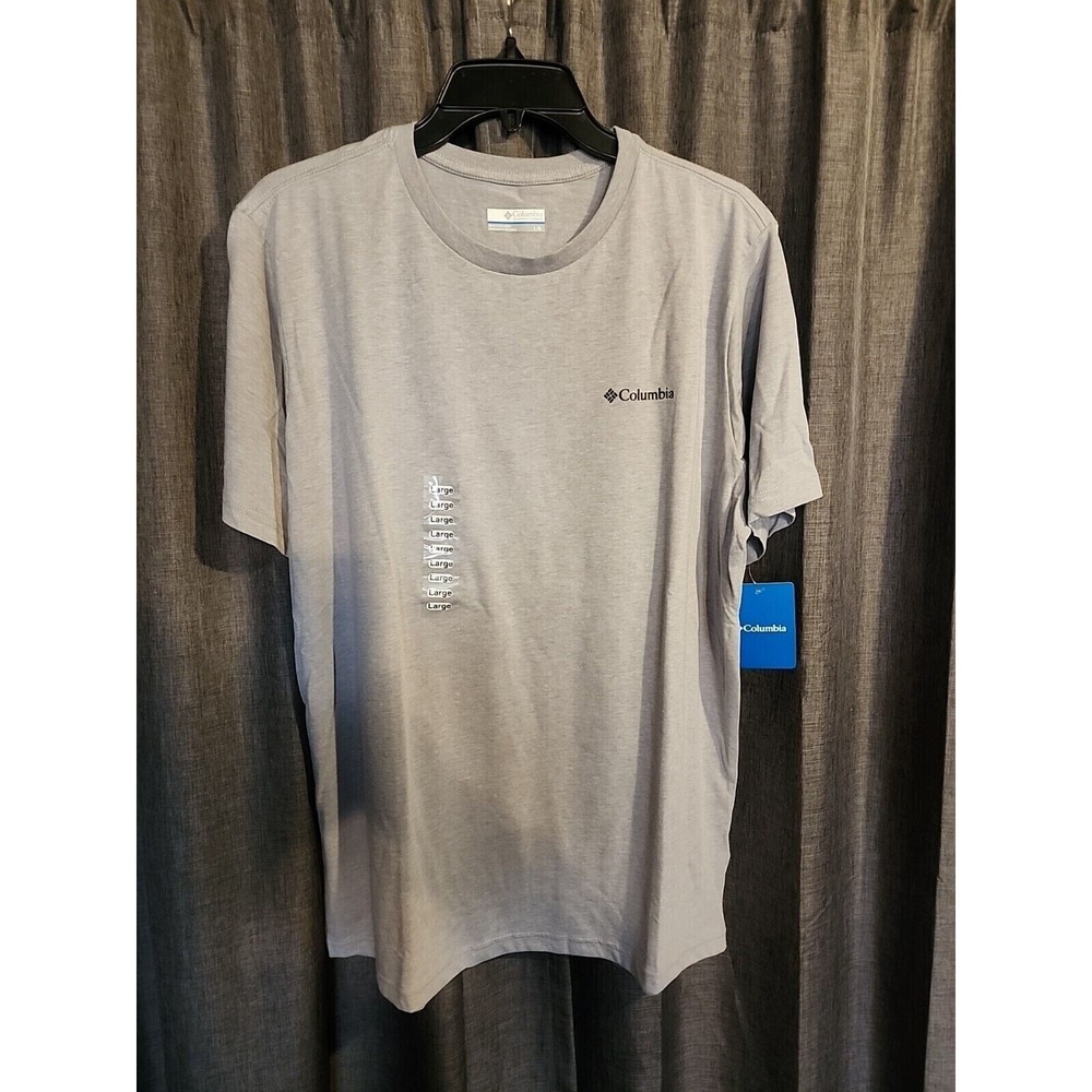 Columbia MENS Rockaway River Back Mountain Graphic SS T-Shirt GRAY Large L